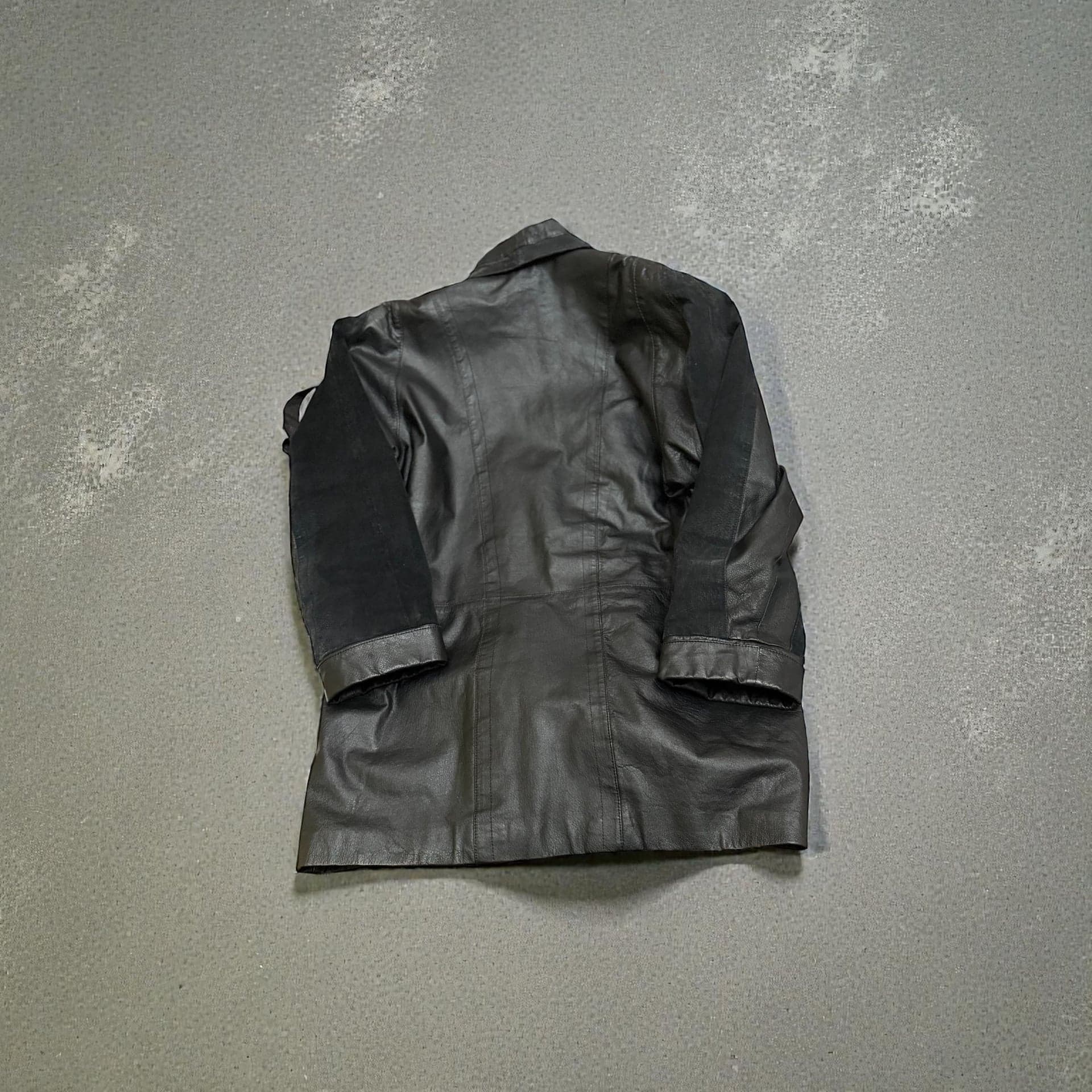 Pelle Y2K Black Leather Double Breasted Blazer Coat Women’s L - Thumbnail 2