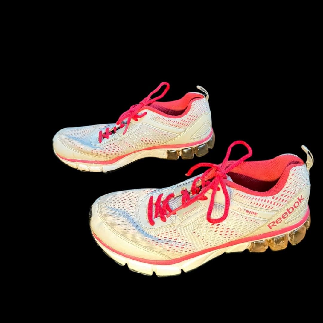 Reebok JetRide Women’s Running Shoes White Pink Size 8 JAP506 - Thumbnail 2