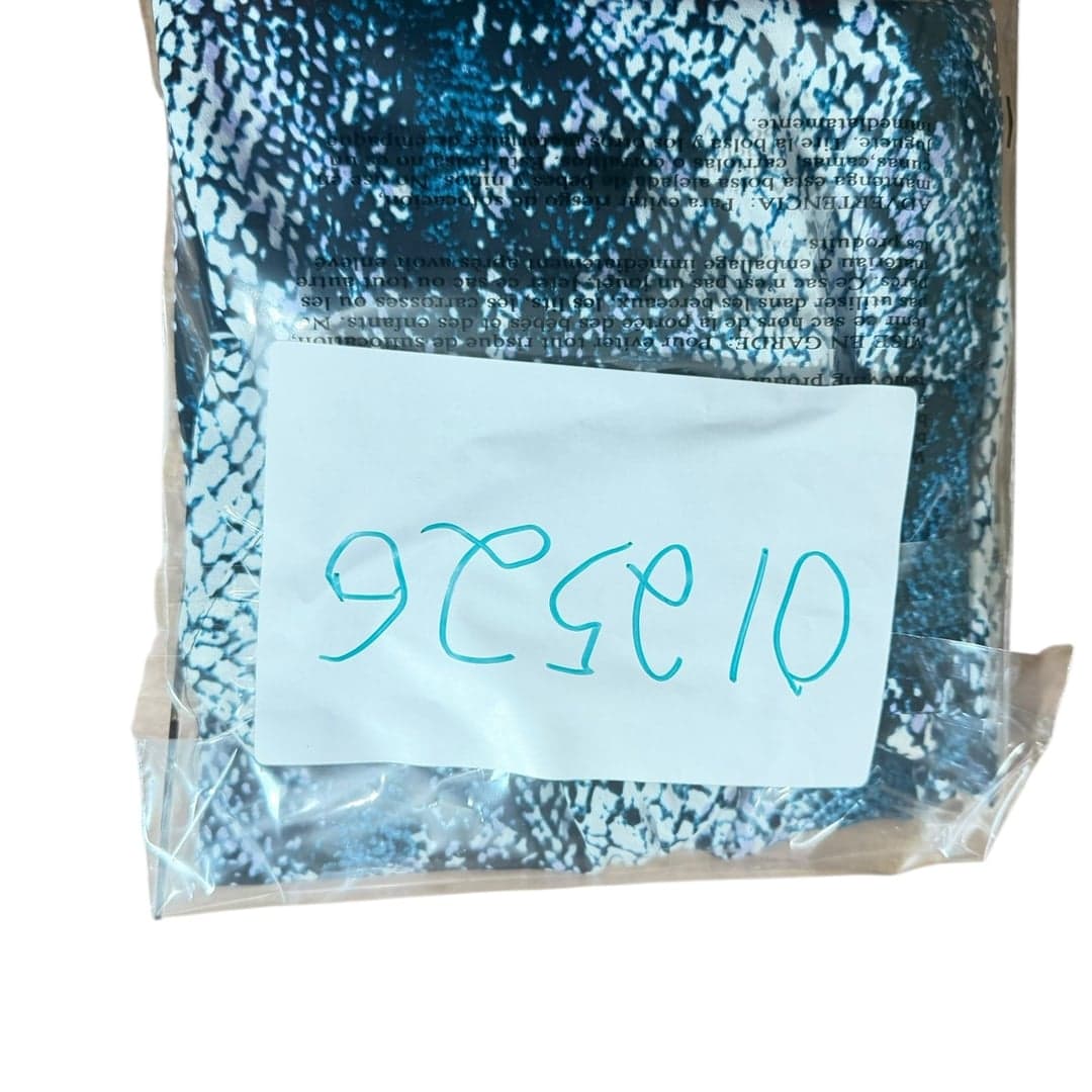 Worthington Women’s Snakeskin Print Blouse Blue Black Long Sleeve Size L - Thumbnail 5