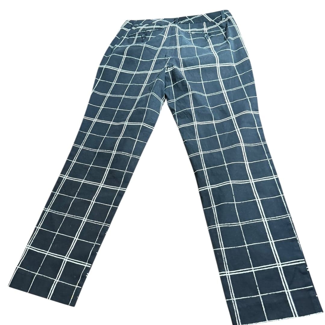 Stylus Black White Plaid Dress Pants Women’s 8 Ankle Straight Leg - Thumbnail 2