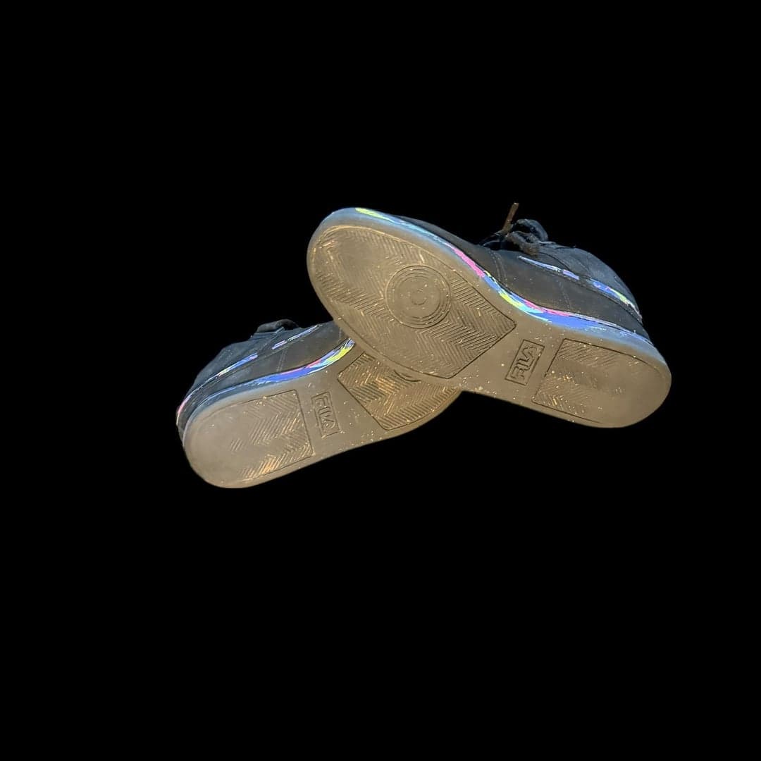 FILA Youth High Top Sneakers Black Paint Splatter Strap Size 6 EU 38 - Thumbnail 4