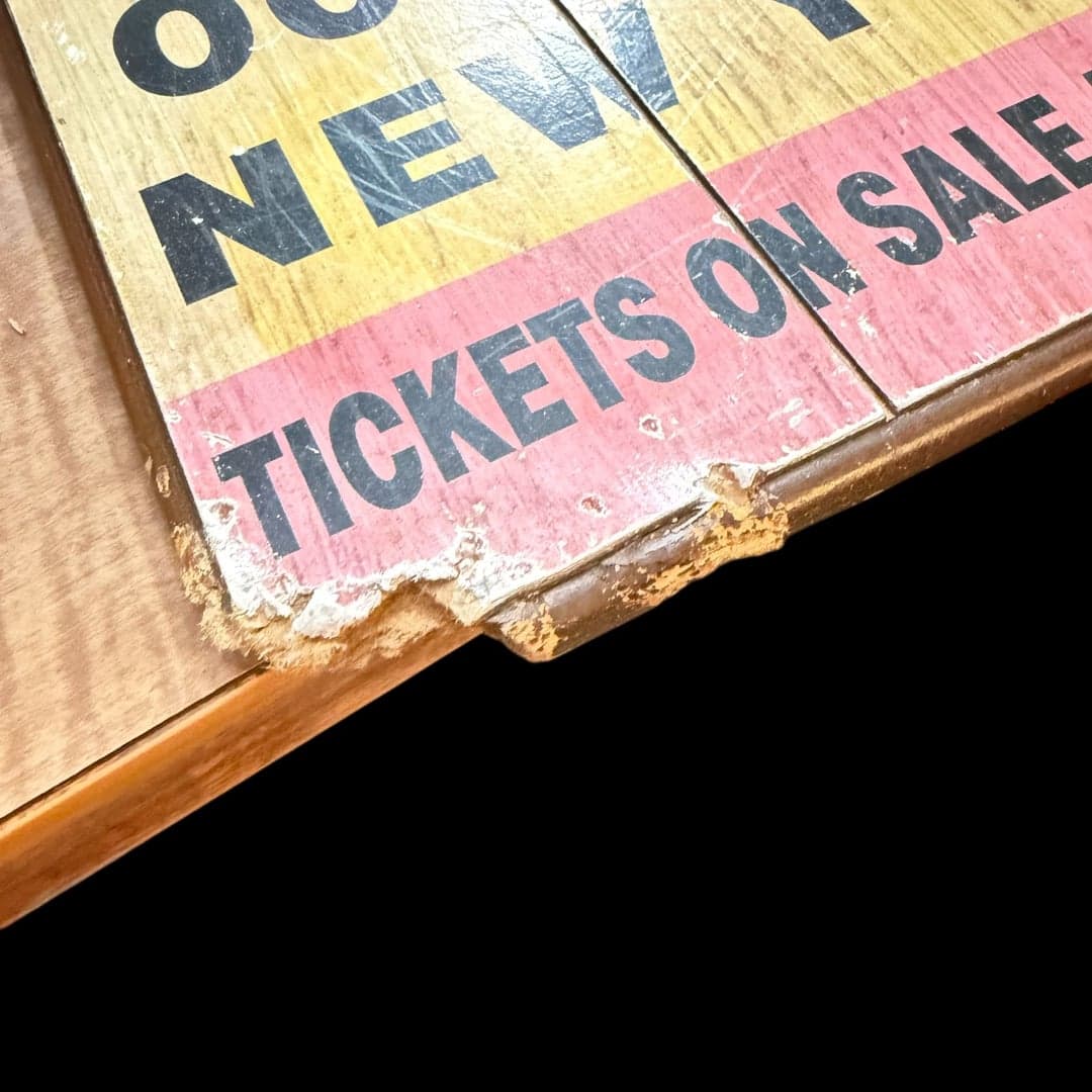 Bob Marley & The Wailers Wood Ticket Sign - October 25-27 1979 New York City - Thumbnail 4