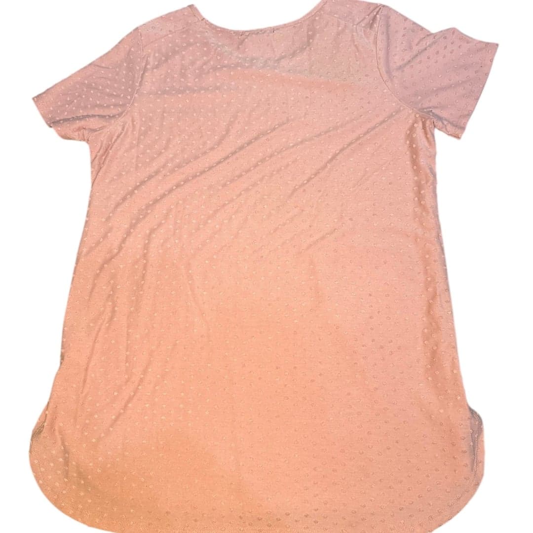 Adrianna Papell Women’s Blush Swiss Dot Short Sleeve Blouse Size M - Thumbnail 2