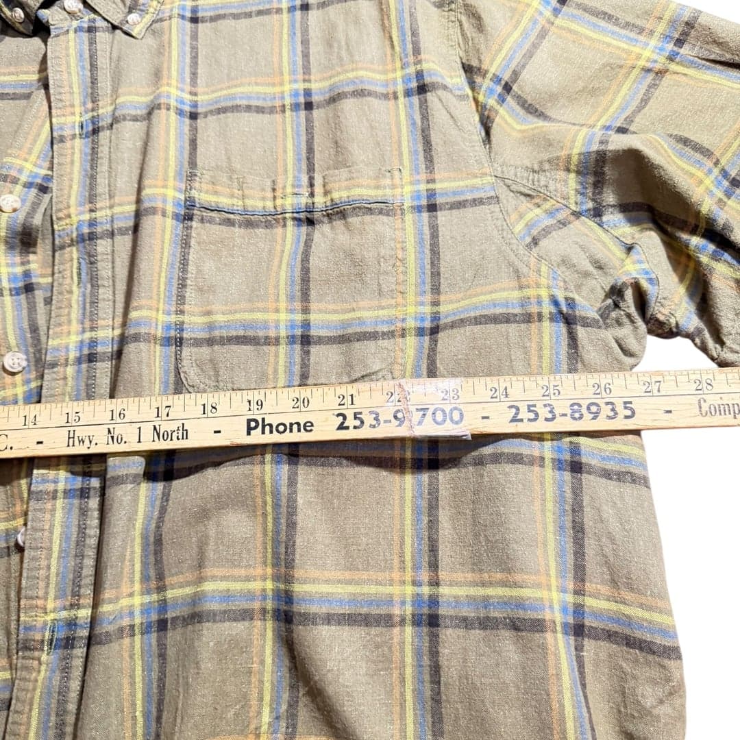 Duluth Trading Co Mens 3XL Plaid Short Sleeve Button Up Hemp Cotton Shirt - Thumbnail 4