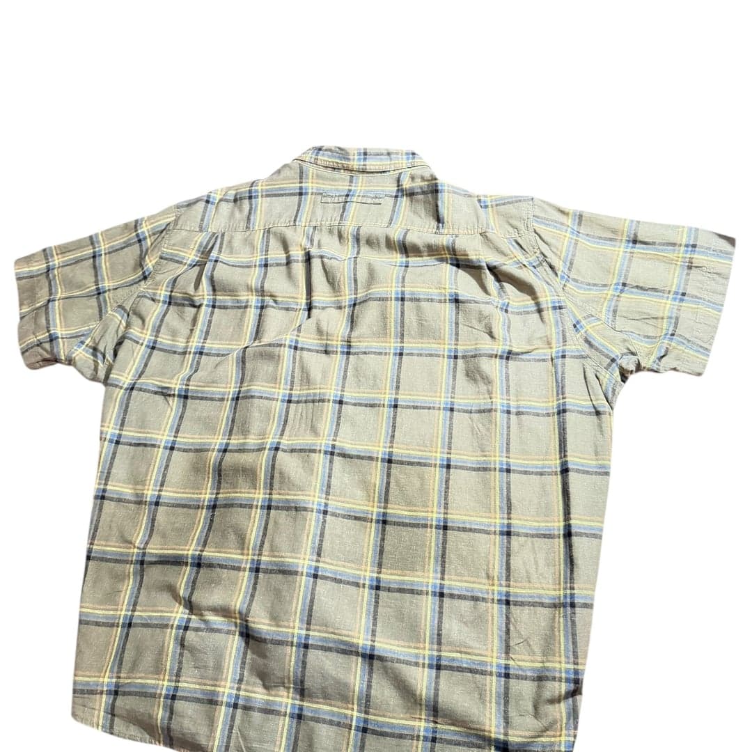 Duluth Trading Co Mens 3XL Plaid Short Sleeve Button Up Hemp Cotton Shirt - Thumbnail 2