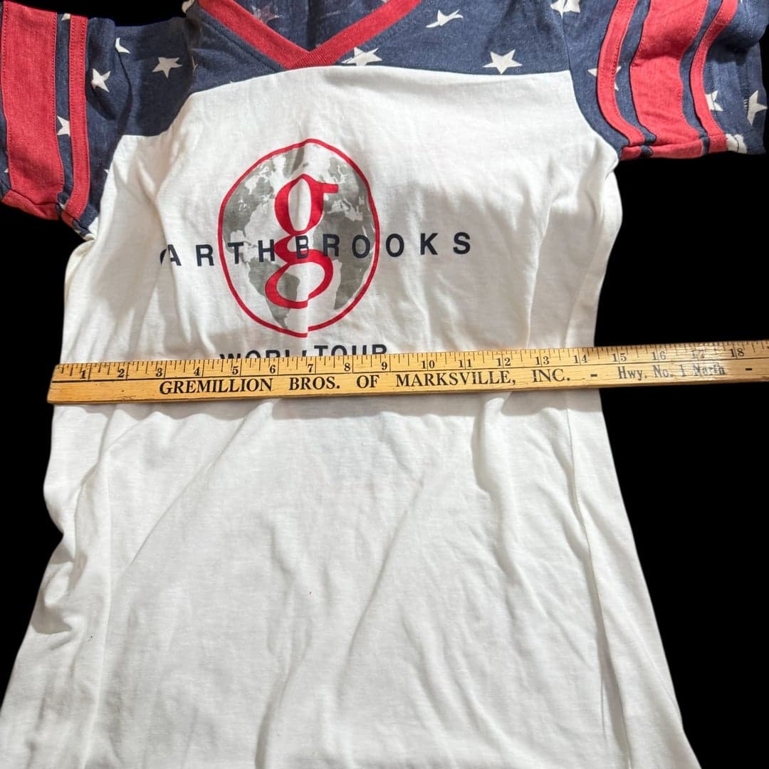 Garth Brooks World Tour #7 Jersey Style Concert T-Shirt Patriotic - Thumbnail 7