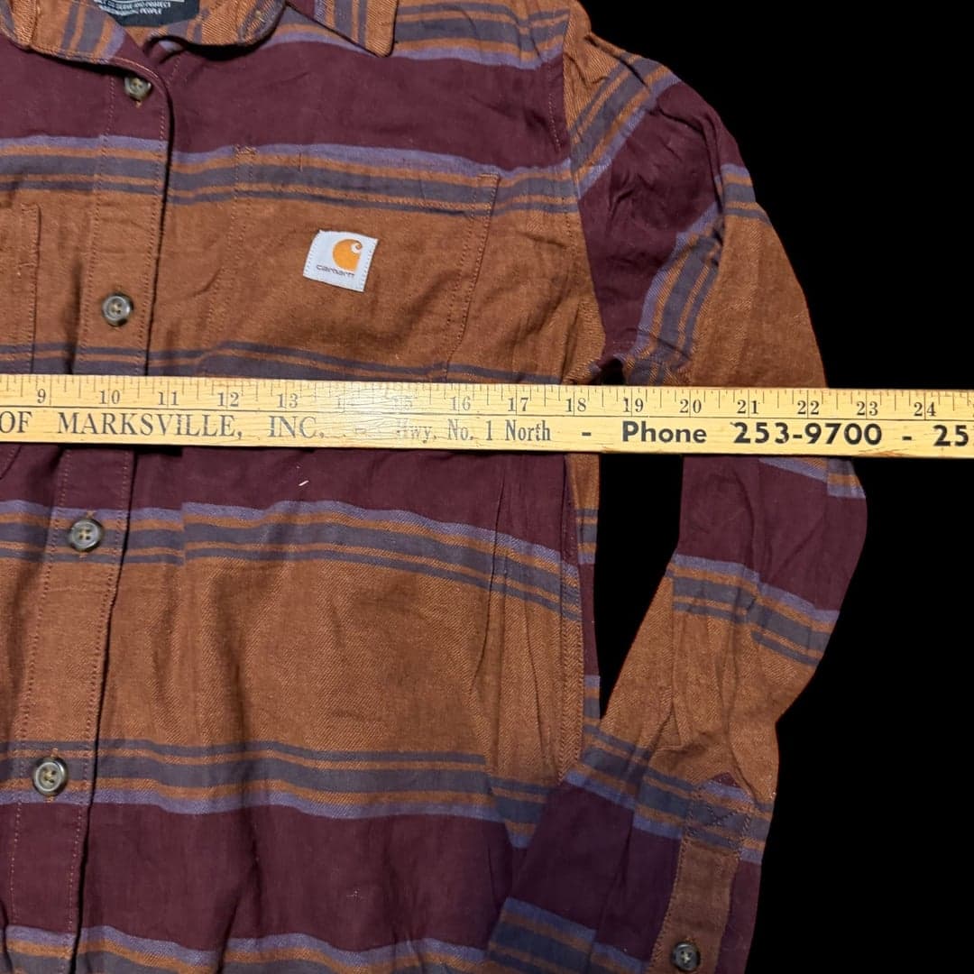 Carhartt Rugged Flex Loose Fit Midweight Flannel Long-Sleeve Plaid Shirt S - Thumbnail 5