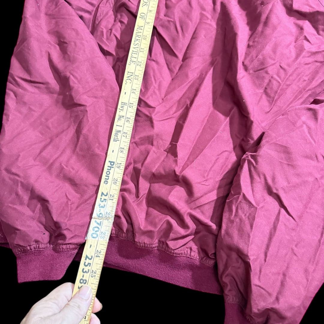 PGA Tour Men’s V-Neck Golf Windbreaker Pullover Medium Burgundy - Thumbnail 4