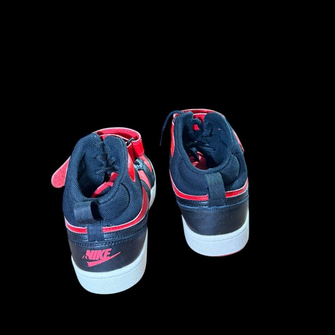 Nike Court Borough Mid 2 GS CD7782-602 Red Black US 6Y Youth - Thumbnail 4