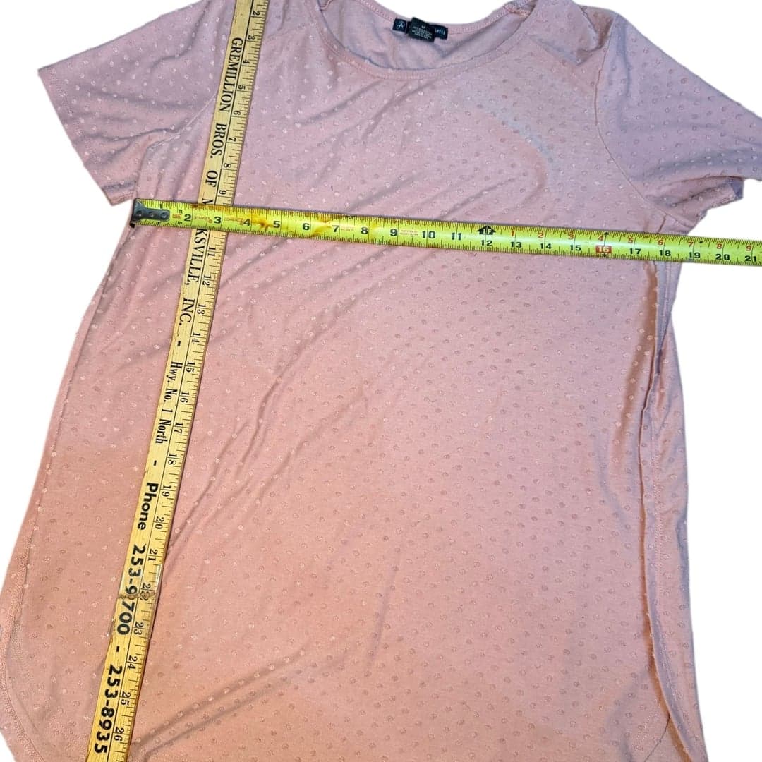 Adrianna Papell Women’s Blush Swiss Dot Short Sleeve Blouse Size M - Thumbnail 5