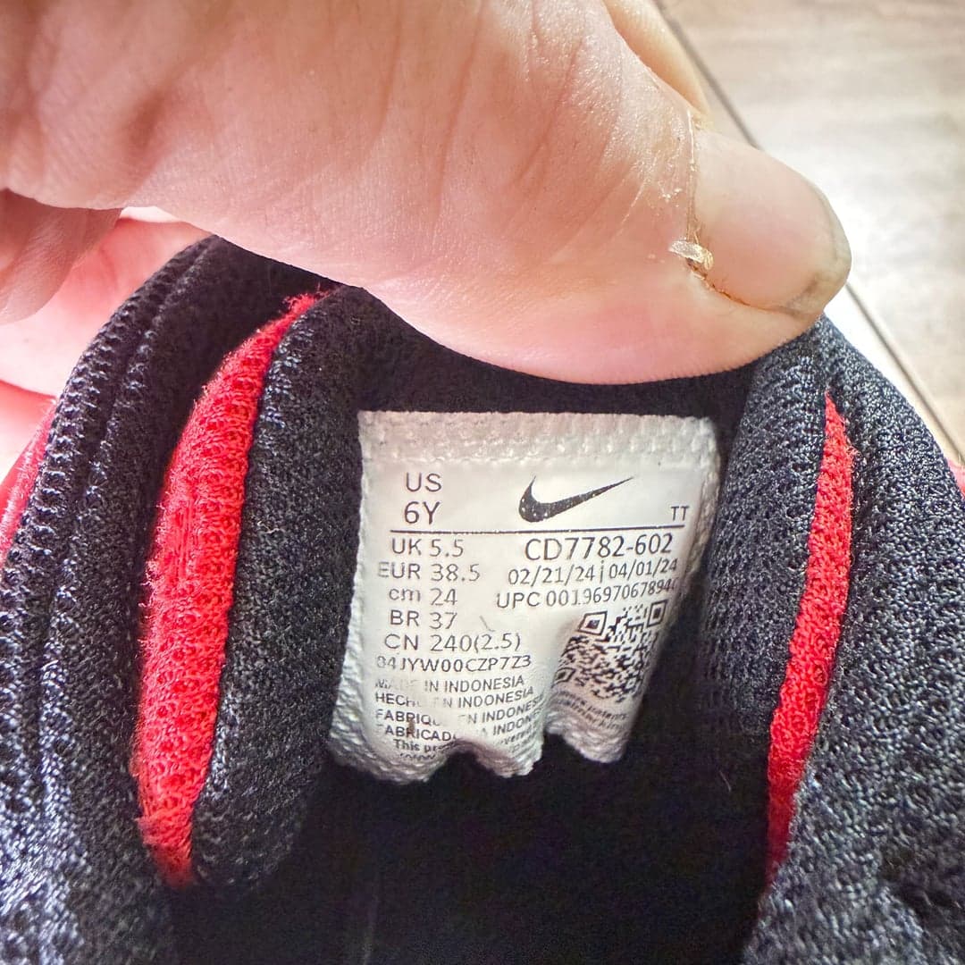 Nike Court Borough Mid 2 GS CD7782-602 Red Black US 6Y Youth - Thumbnail 6