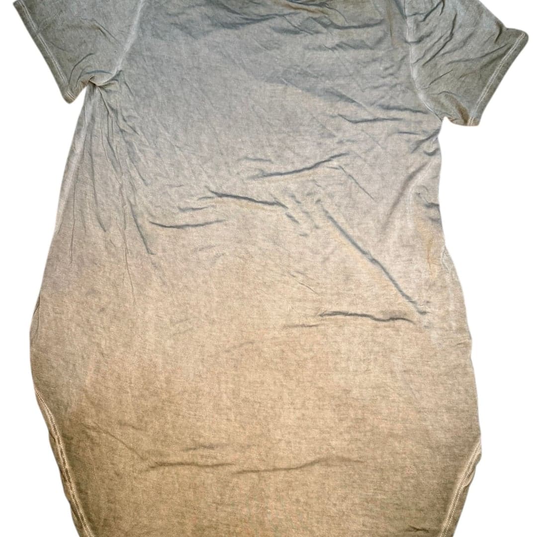 Seven7 Women’s Olive Green V-Neck Top Medium Criss Cross Back High Low Hem - Thumbnail 2