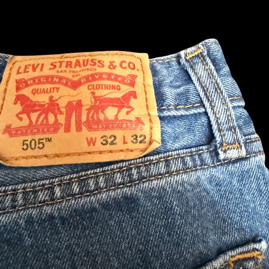 Levi’s 505 Men’s Jeans 32x32 Blue Regular Fit Straight Leg Denim - Thumbnail 7