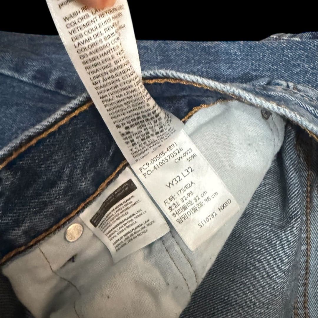 Levi’s 505 Men’s Jeans 32x32 Blue Regular Fit Straight Leg Denim - Thumbnail 6