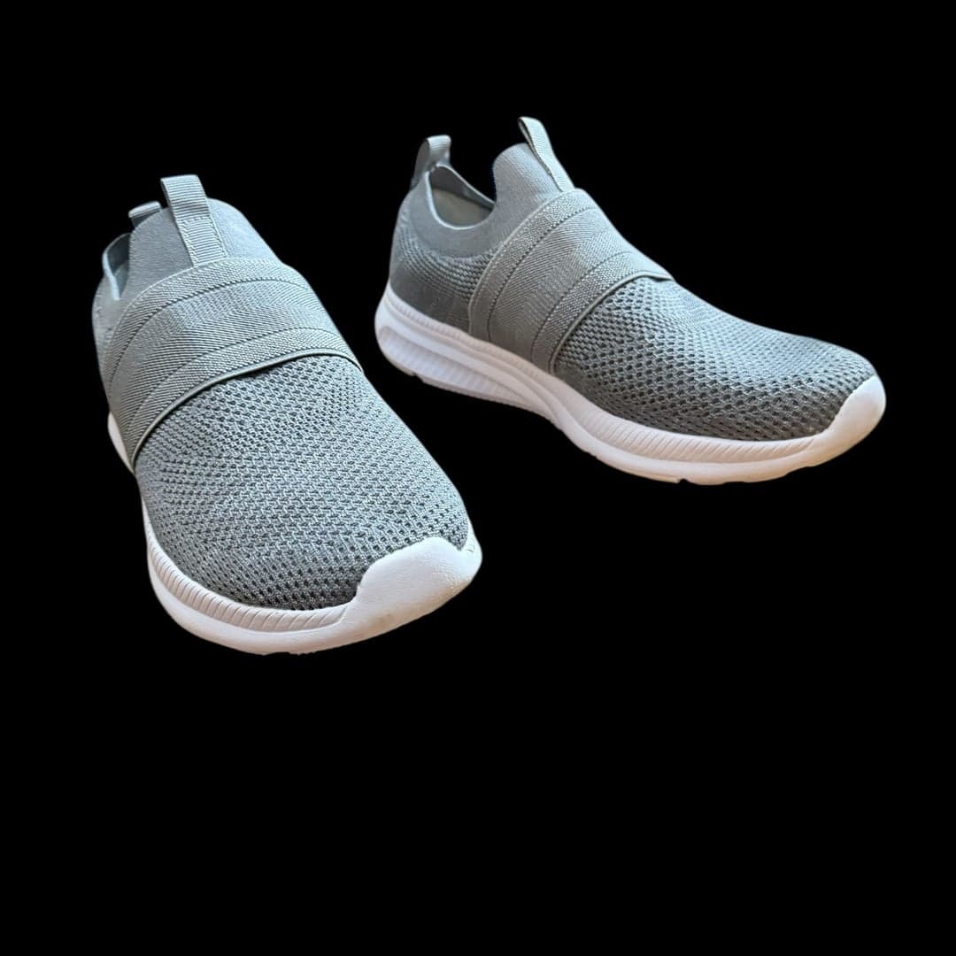 Athletic Works Men's Banded Jogger Slip-On Sneakers Grey 9 1/2 W - Image 1