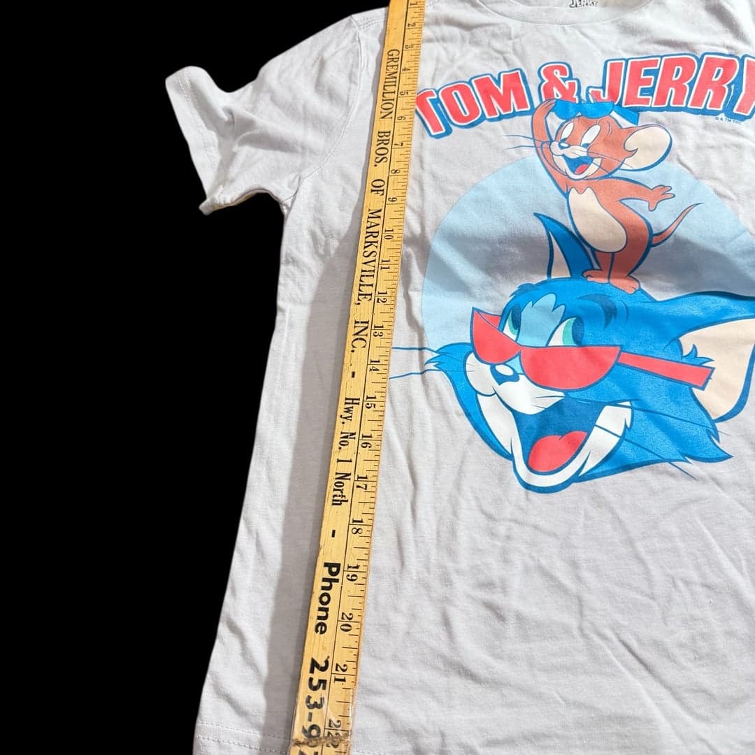 Tom and Jerry Youth Graphic T-Shirt Size L 10/12 Cartoon Tee - Thumbnail 5