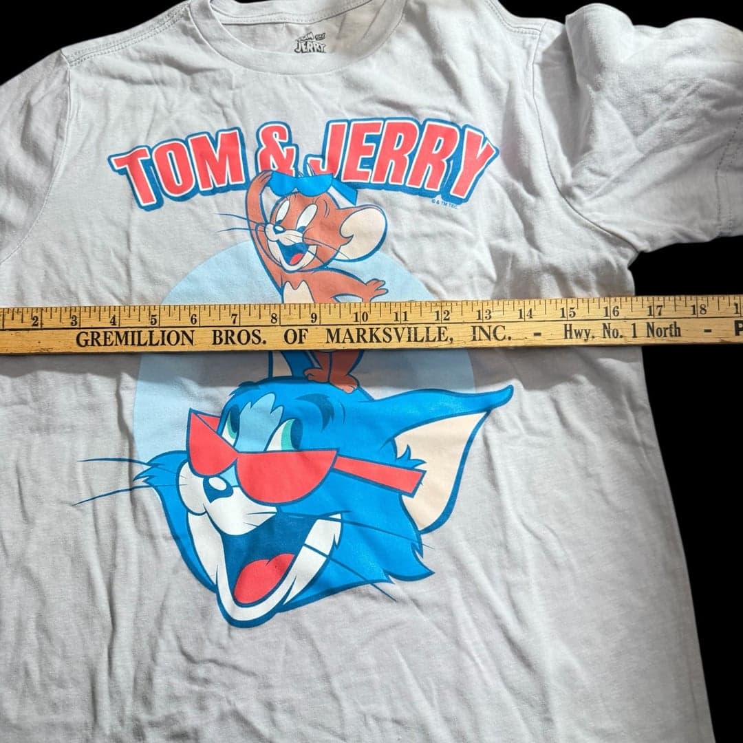 Tom and Jerry Youth Graphic T-Shirt Size L 10/12 Cartoon Tee - Thumbnail 6