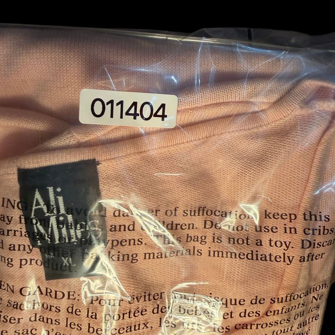 Ali Miles Women’s Knit Short Sleeve Top XL Blush Pink Asymmetrical Neckline - Thumbnail 5