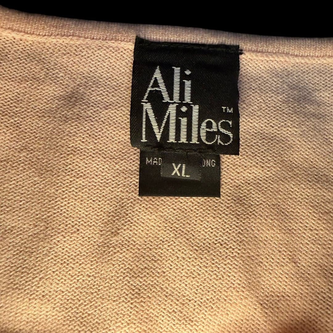 Ali Miles Women’s Knit Short Sleeve Top XL Blush Pink Asymmetrical Neckline - Thumbnail 3