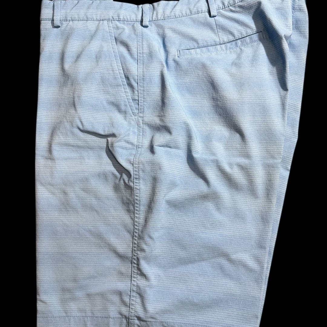 Greg Norman Men’s Golf Shorts W40 Blue Stretch Performance Shark Logo - Image 1