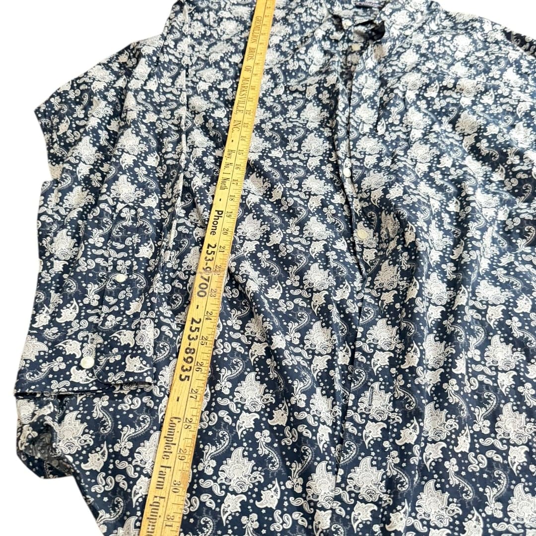 Roundtree & Yorke Men’s Paisley Button Down Shirt 2XT Big Tall Long Sleeve - Thumbnail 4