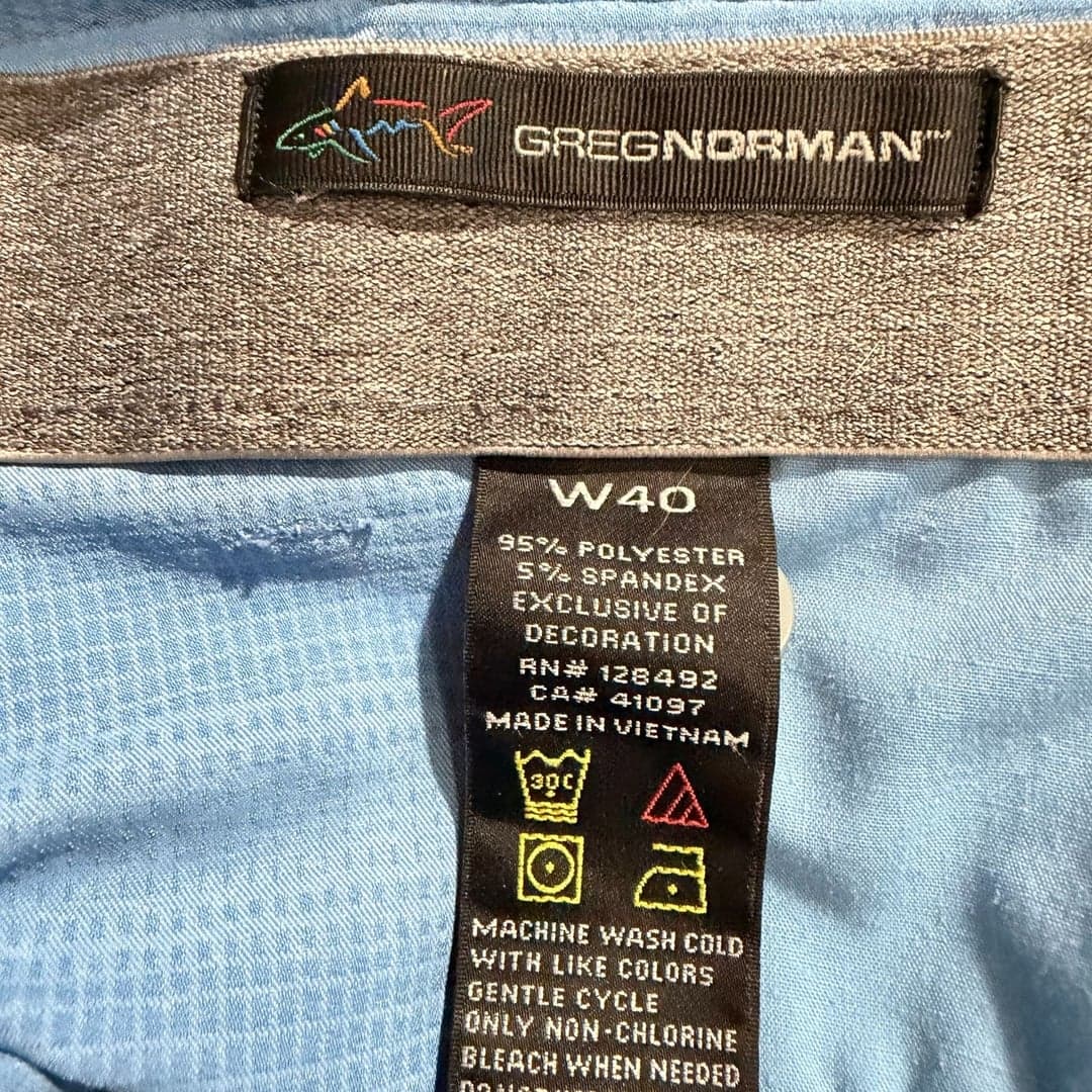 Greg Norman Men’s Golf Shorts W40 Blue Stretch Performance Shark Logo - Thumbnail 8