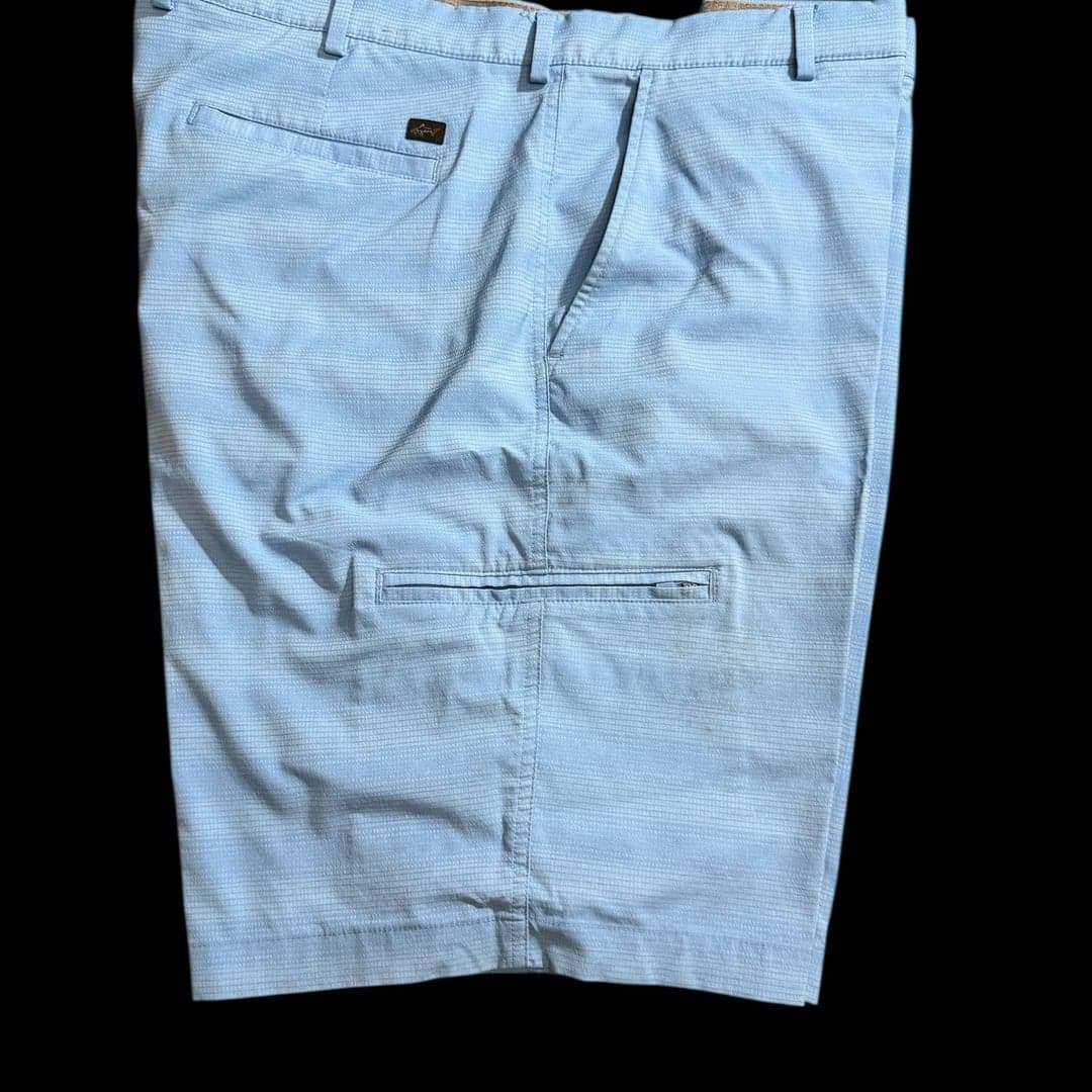 Greg Norman Men’s Golf Shorts W40 Blue Stretch Performance Shark Logo - Thumbnail 2