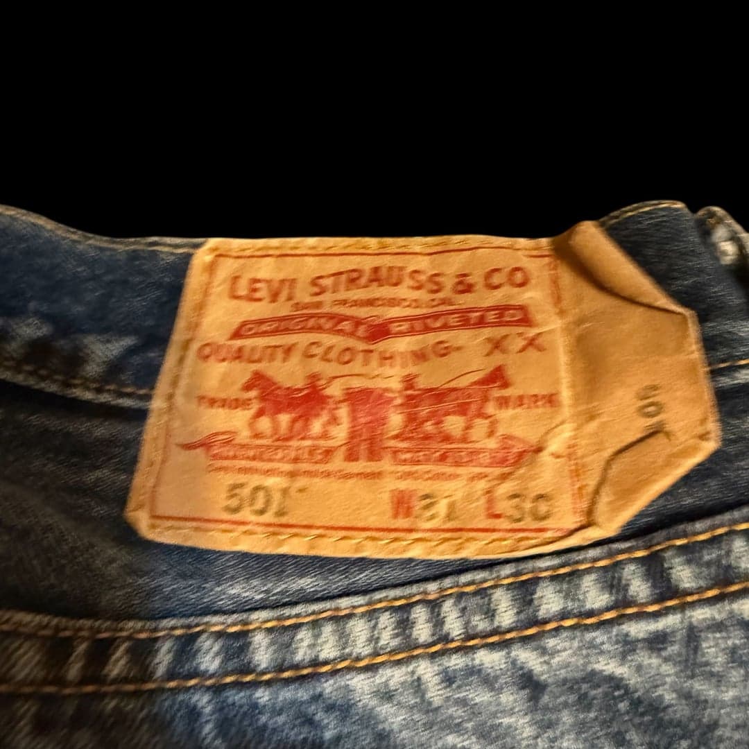 Levi’s 501 Original Fit Jeans W31 Distressed Faded Button Fly Workwear - Thumbnail 8
