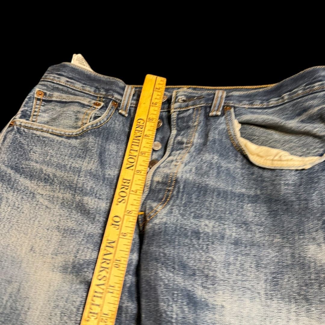 Levi’s 501 Original Fit Jeans W31 Distressed Faded Button Fly Workwear - Thumbnail 6