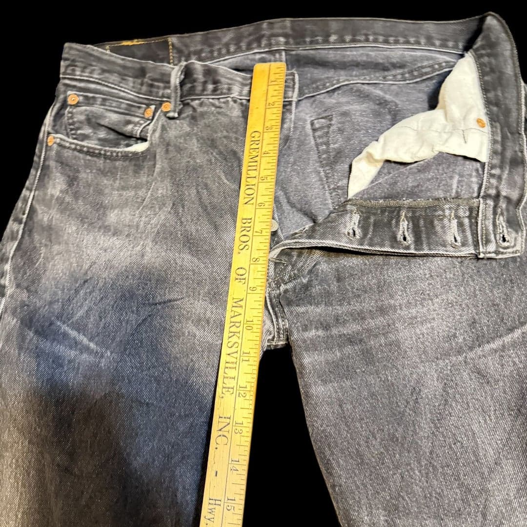 Levi’s 501 Original Black Jeans Men W36 L36 Button Fly Straight Leg - Thumbnail 5