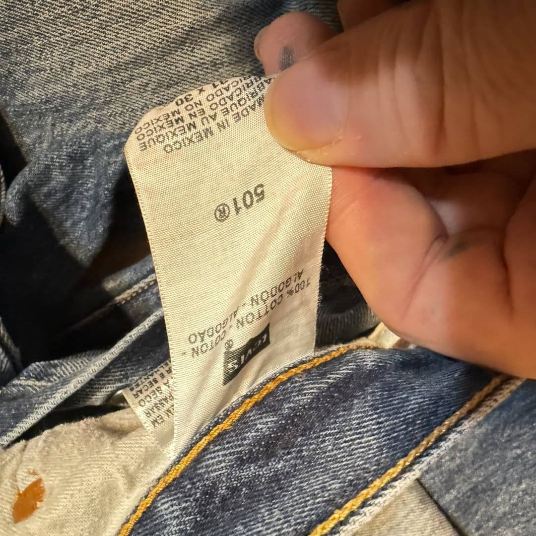 Levi’s 501 Original Fit Jeans W31 Distressed Faded Button Fly Workwear - Thumbnail 5