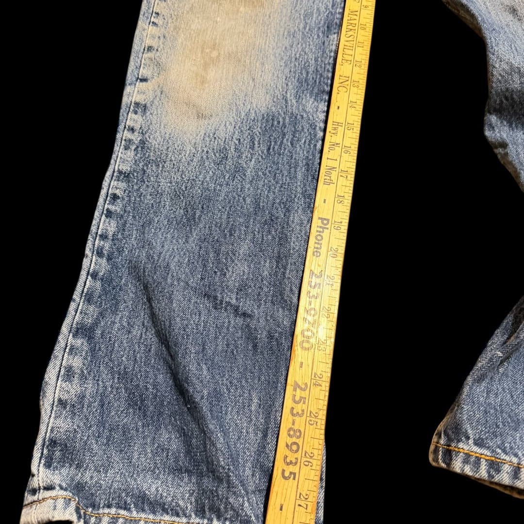 Levi’s 501 Original Fit Jeans W31 Distressed Faded Button Fly Workwear - Thumbnail 7