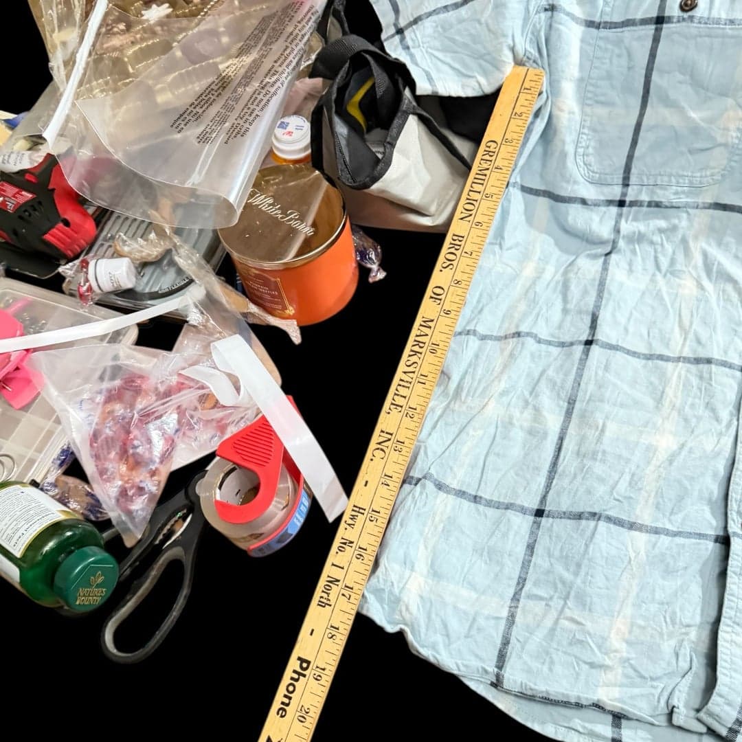 Carhartt Men's Blue Plaid Button Up Short Sleeve Shirt - Thumbnail 6