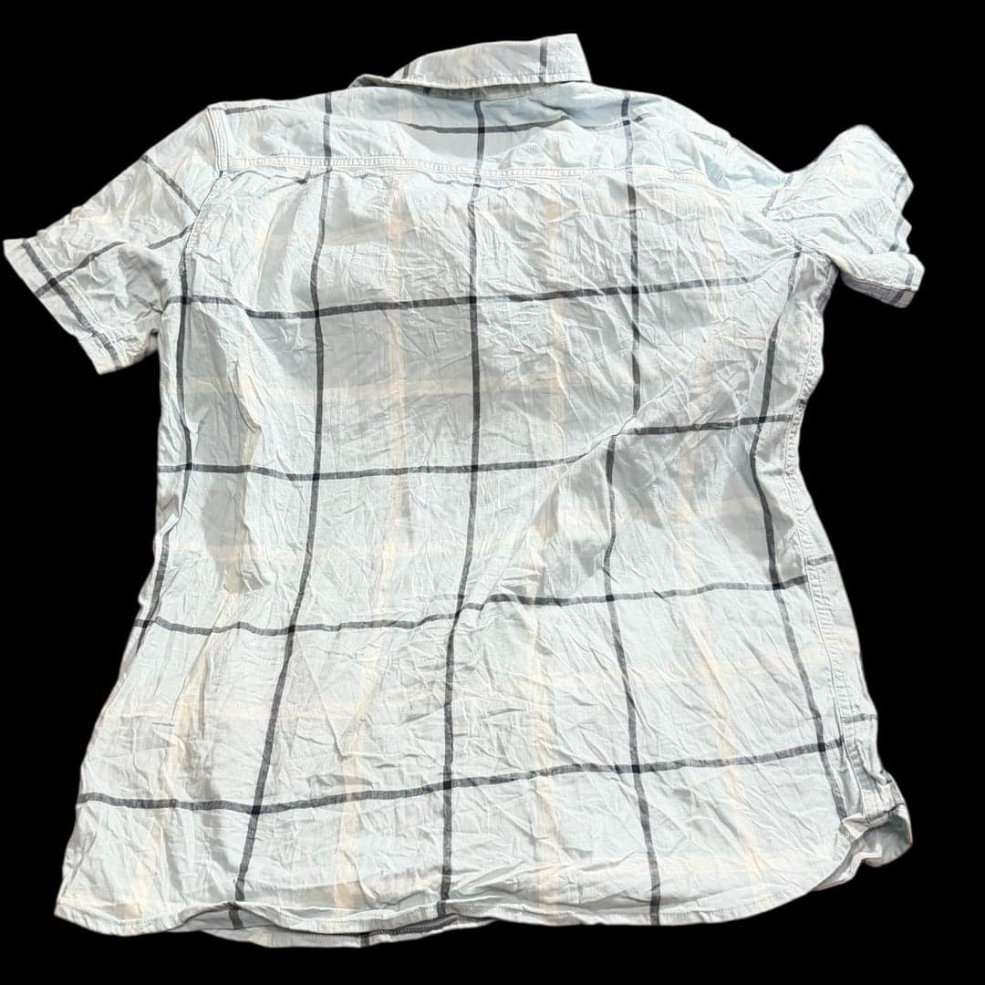 Carhartt Men's Blue Plaid Button Up Short Sleeve Shirt - Thumbnail 3