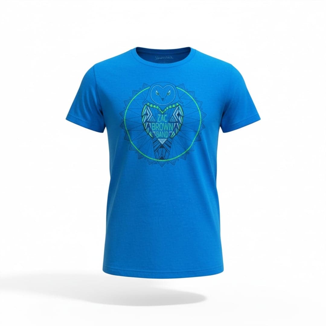 Zac Brown Band Welcome Home 2017 Tour Owl Graphic Concert T-Shirt Medium - Thumbnail 2