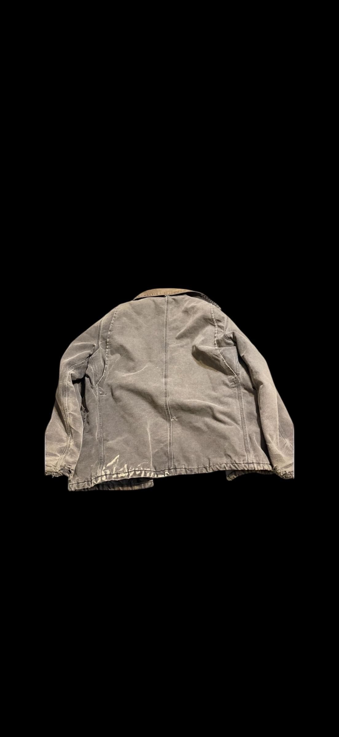 Vintage 90s Carhartt Heavily Distressed Black Quilt Lined Work Jacket - Thumbnail 5