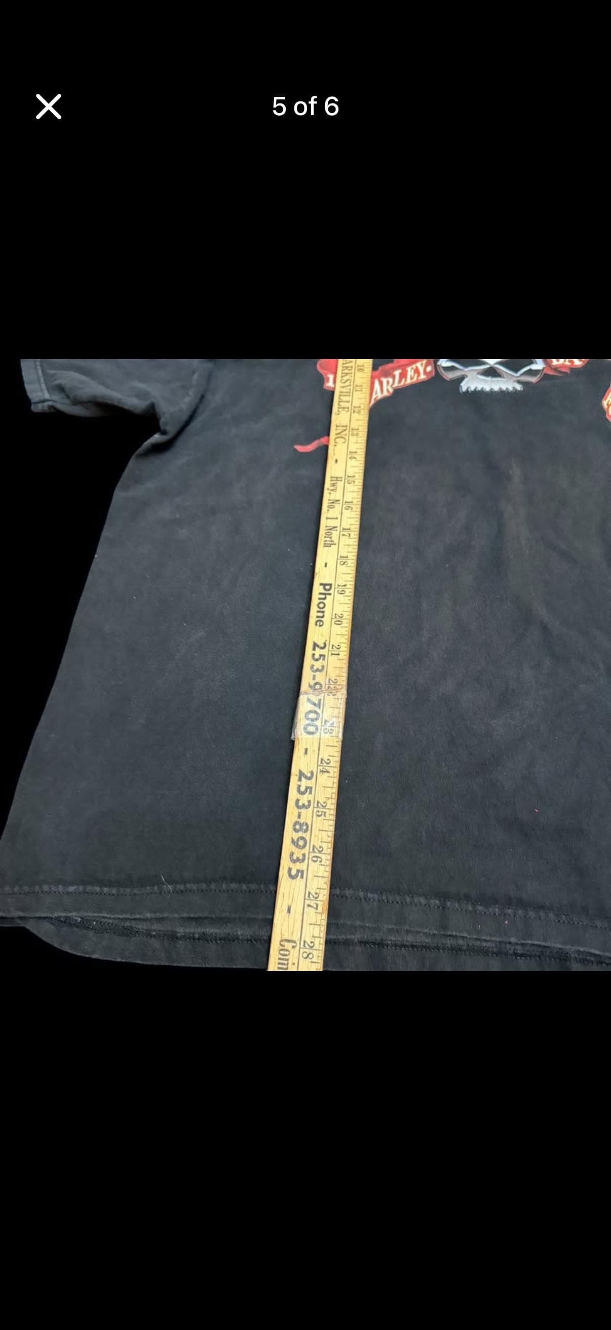 Vintage Harley-Davidson Y2K Skull Flag T-Shirt Men’s 2XL Longviewf Texas - Thumbnail 5