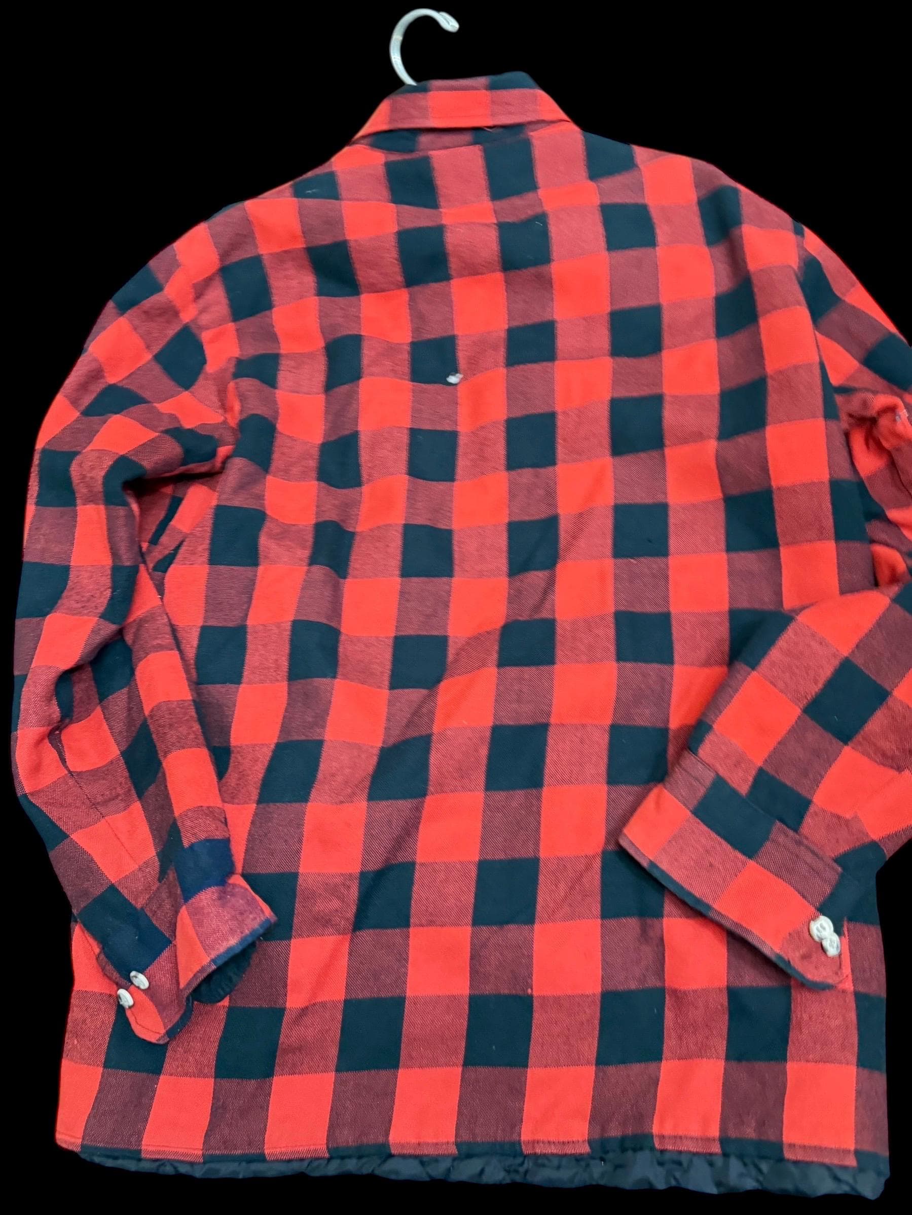 Vintage Sears Buffalo Plaid Quilted Flannel Jacket XL 70s Workwear - Thumbnail 2