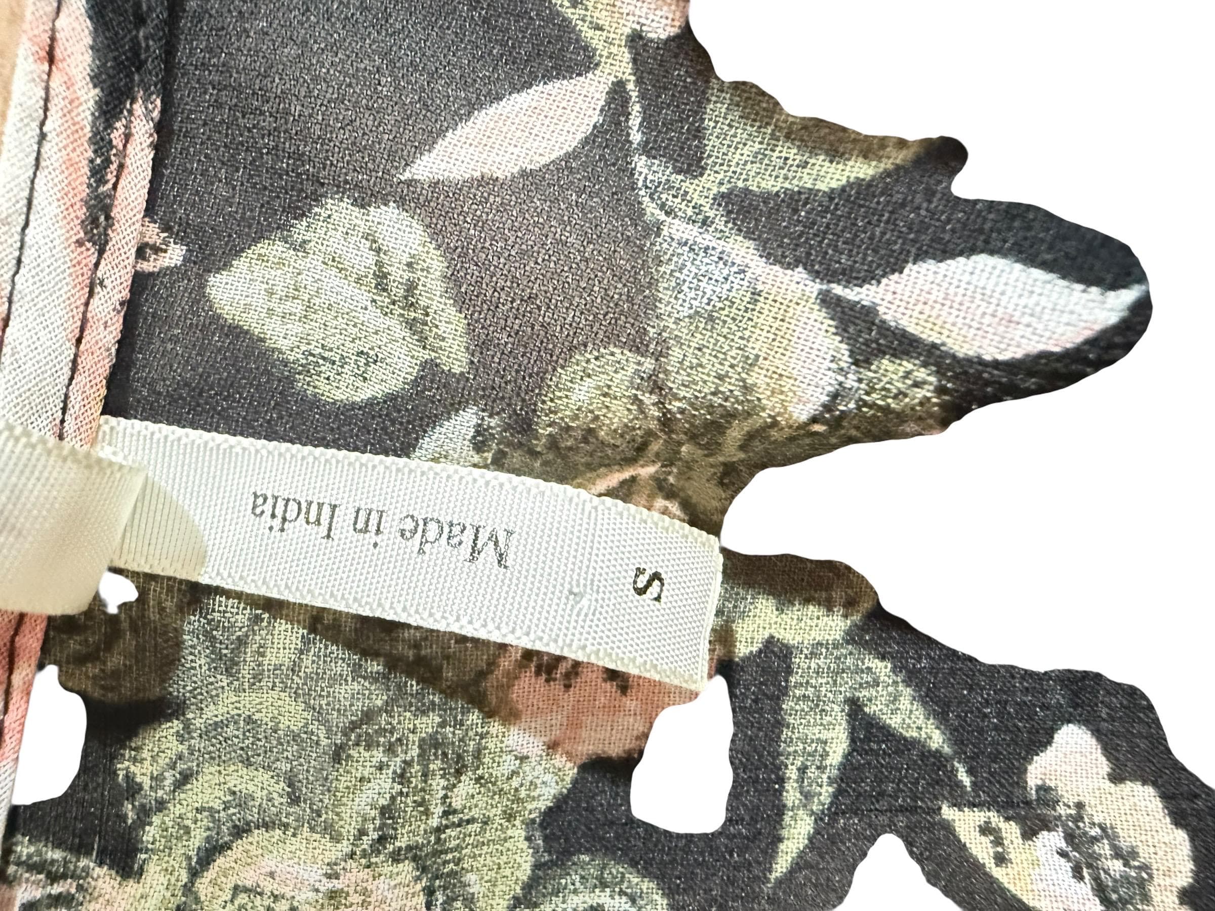 Truth Black Floral Maxi Dress Womens Size Small Made in India - Thumbnail 4