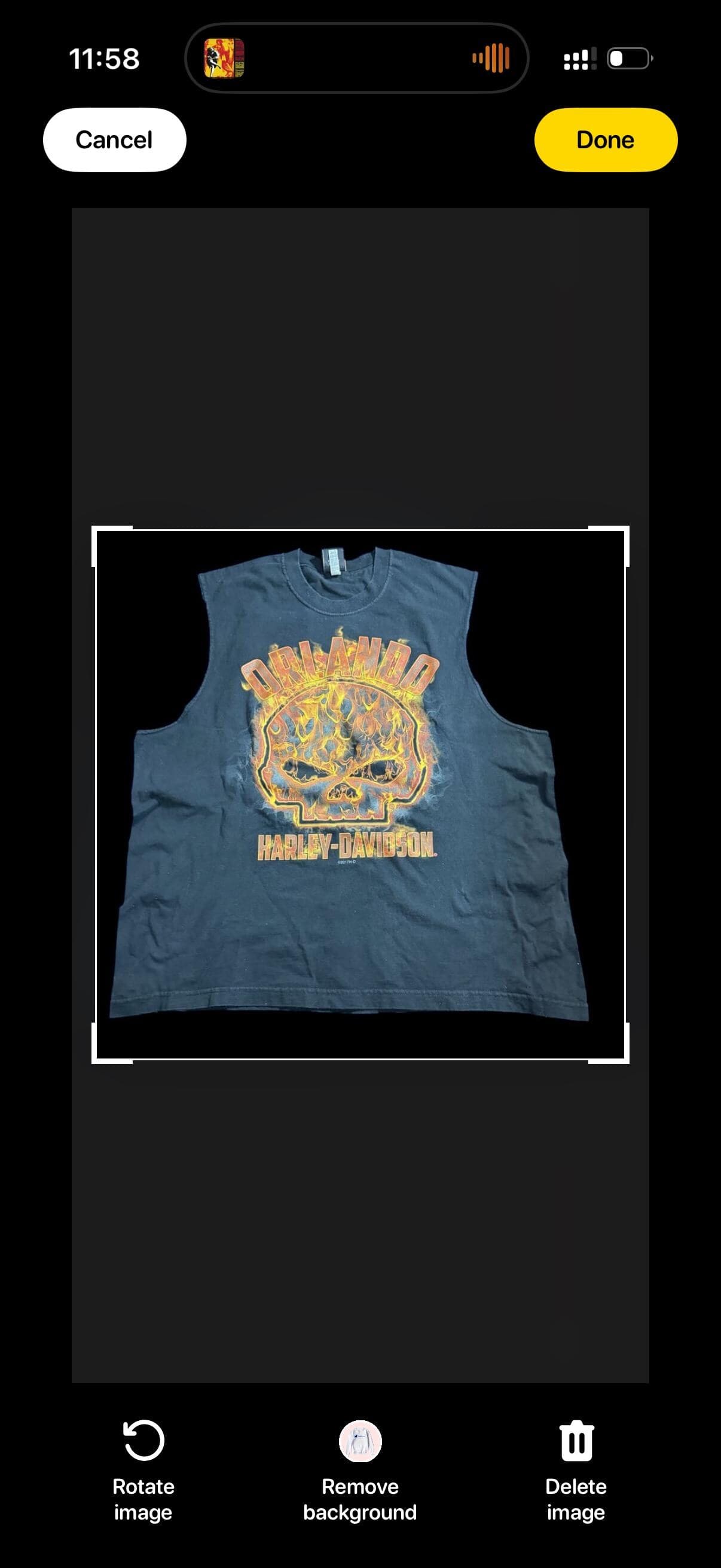 Harley-Davidson Orlando Florida Flaming Skull Sleeveless T-Shirt XL XXL - Image 1