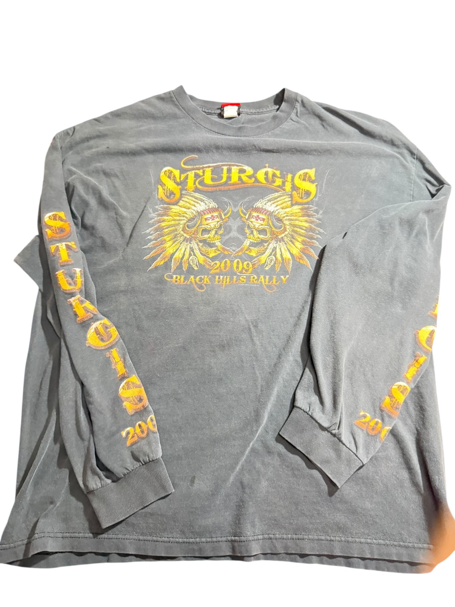 Sturgis 2009 Long Sleeve Tee Hot Leathers 2XL Biker Motorcycle Shirt - Thumbnail 2