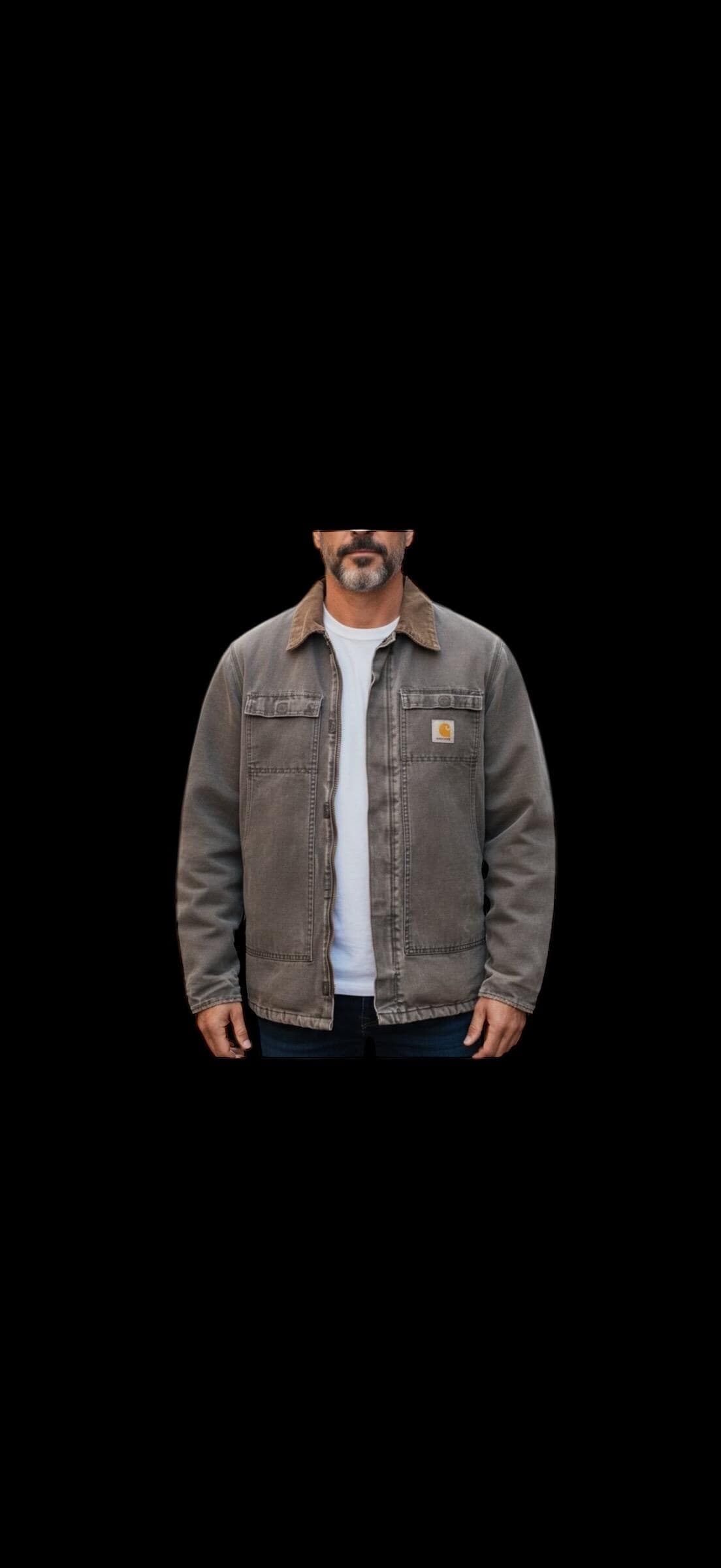 Vintage 90s Carhartt Heavily Distressed Black Quilt Lined Work Jacket - Thumbnail 2