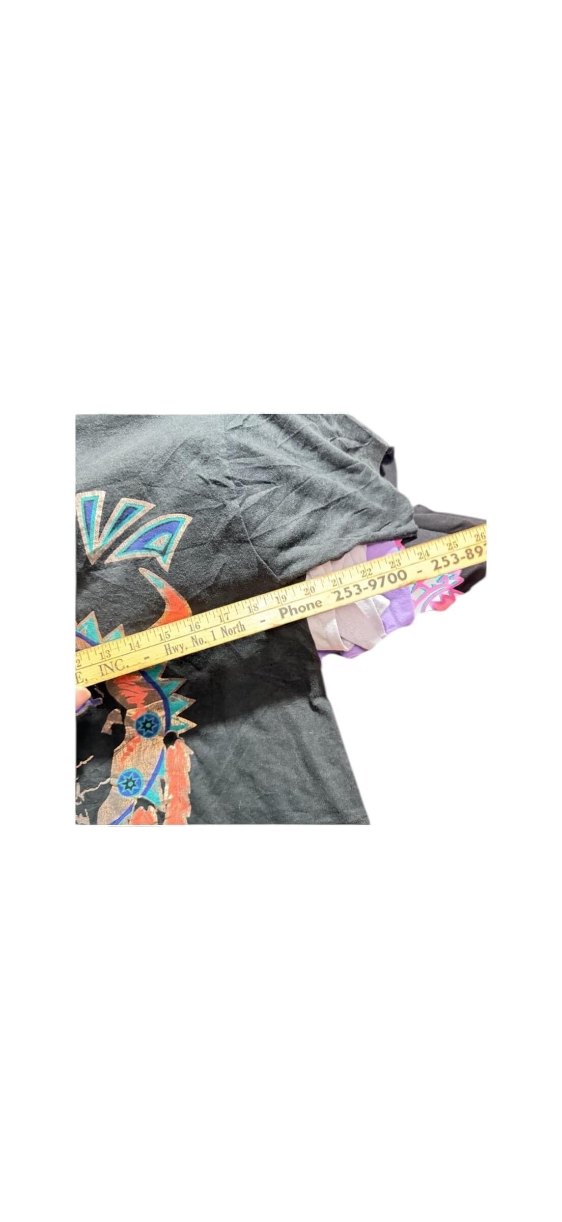 Vintage 1994 Easyriders Biker Tee Skull Feathers Southwest Graphic Hanes L USA - Thumbnail 4