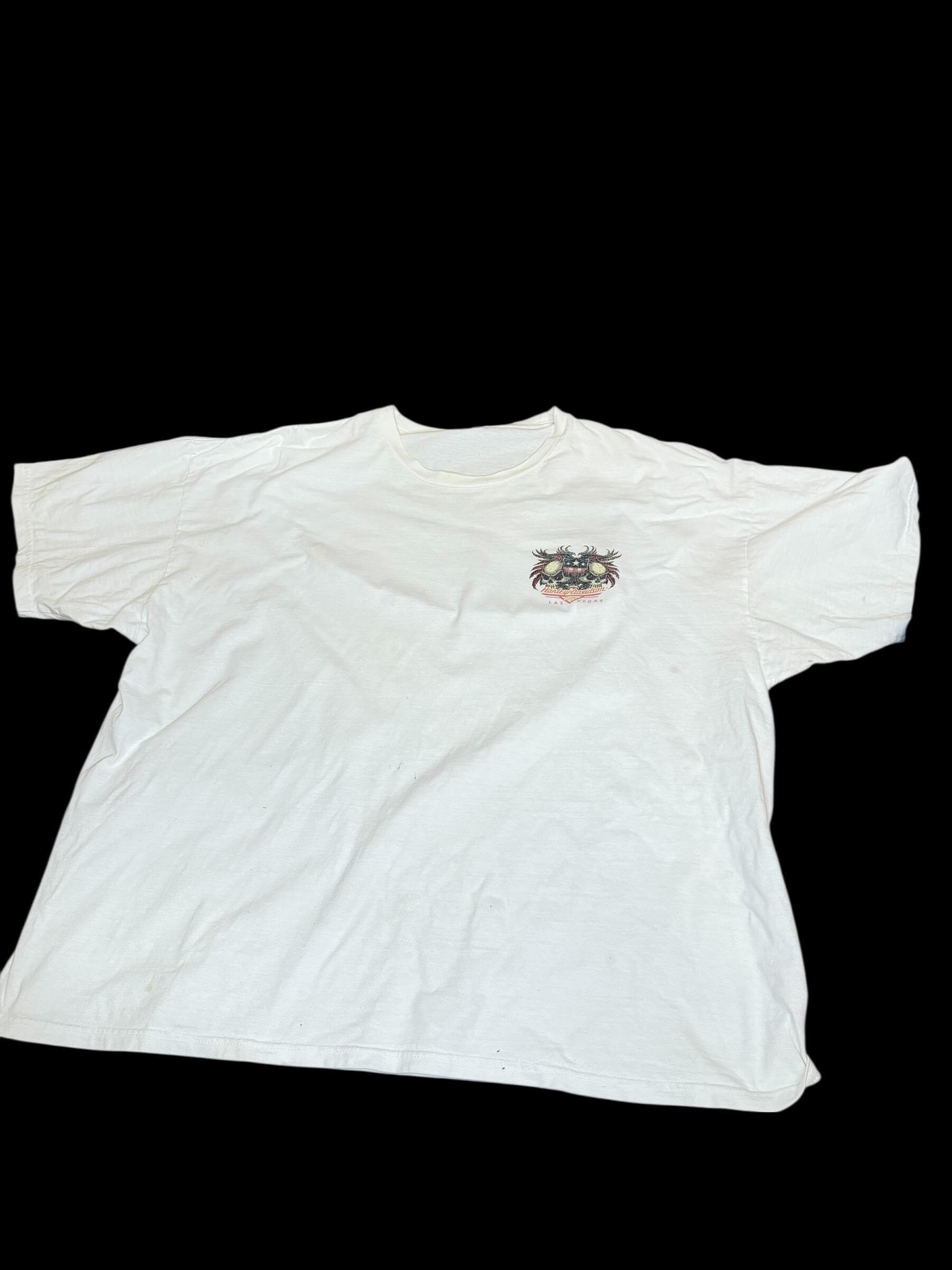Vintage Harley Davidson Las Vegas Cafe T Shirt 3XL Distressed Biker Tee - Image 1