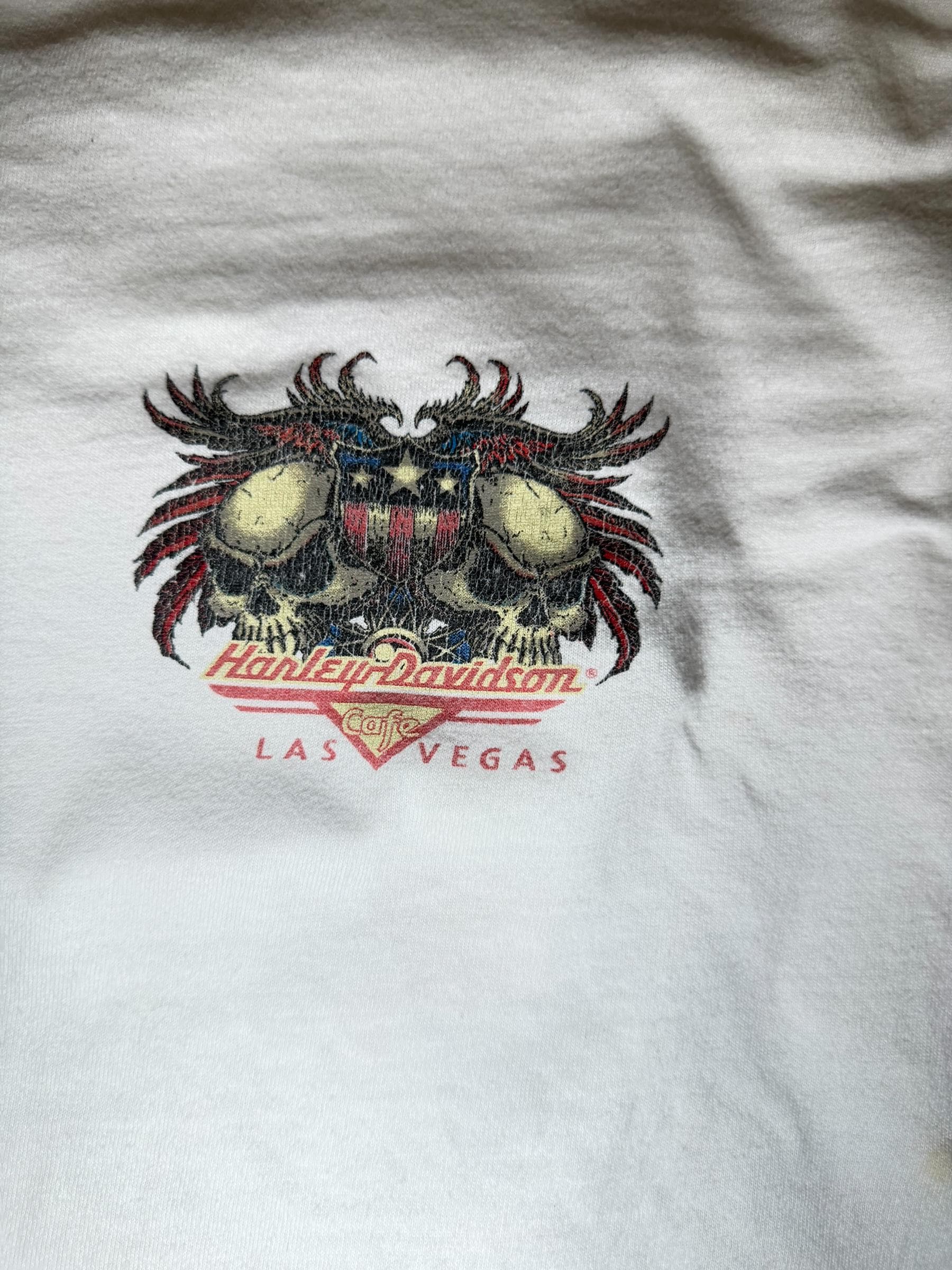 Vintage Harley Davidson Las Vegas Cafe T Shirt 3XL Distressed Biker Tee - Thumbnail 3