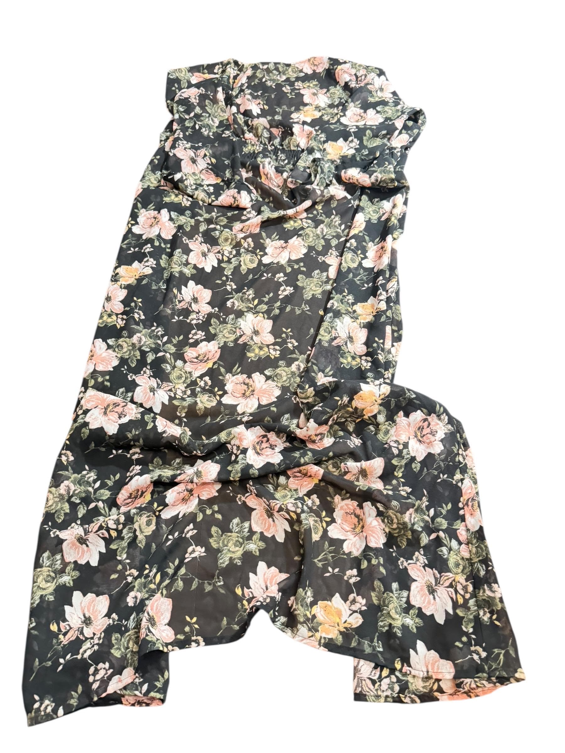 Truth Black Floral Maxi Dress Womens Size Small Made in India - Thumbnail 2