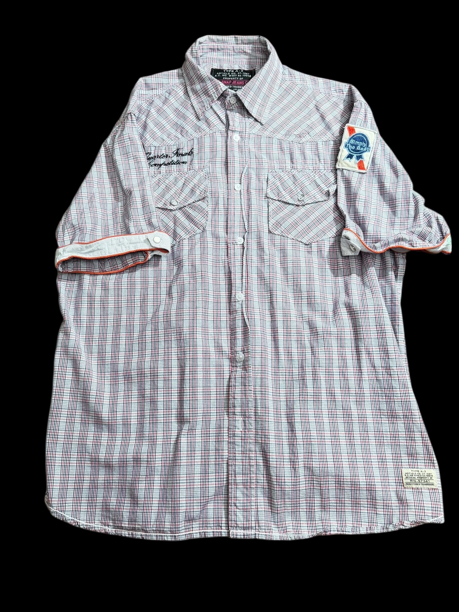 Vintage 2008 Barrel Racing Shirt | Red Snap Jean Co, PBR Patch - Image 1