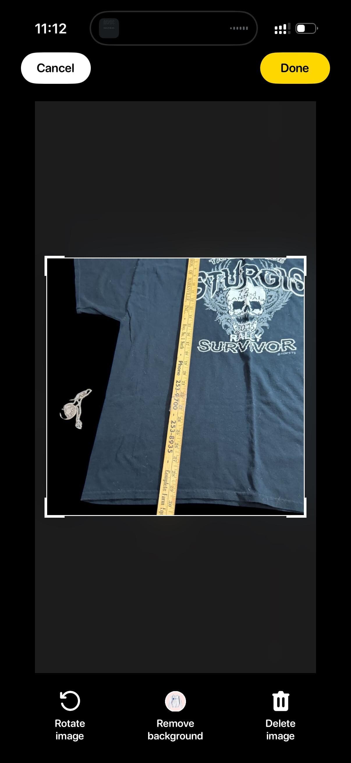 Sturgis Motorcycle Rally 2012 Survivor T-Shirt 2XL Gildan Heavy Cotton Black - Thumbnail 5