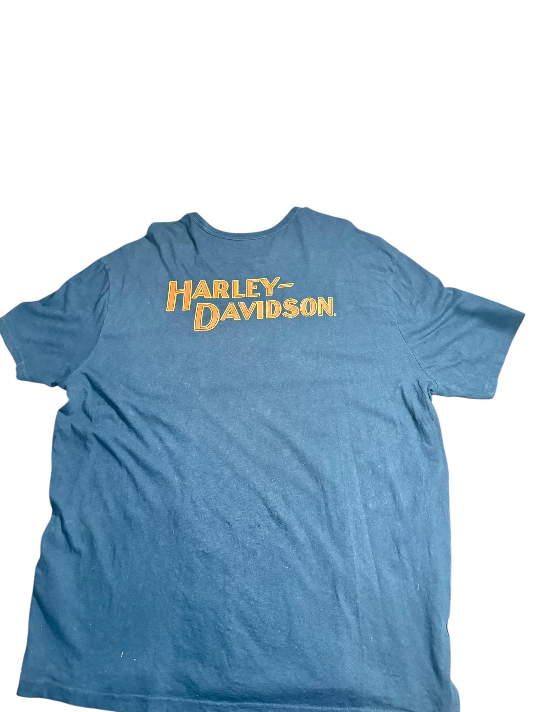 Harley-Davidson Pocket T-Shirt Men’s 2XL Black Faded Bar & Shield Logo - Thumbnail 2