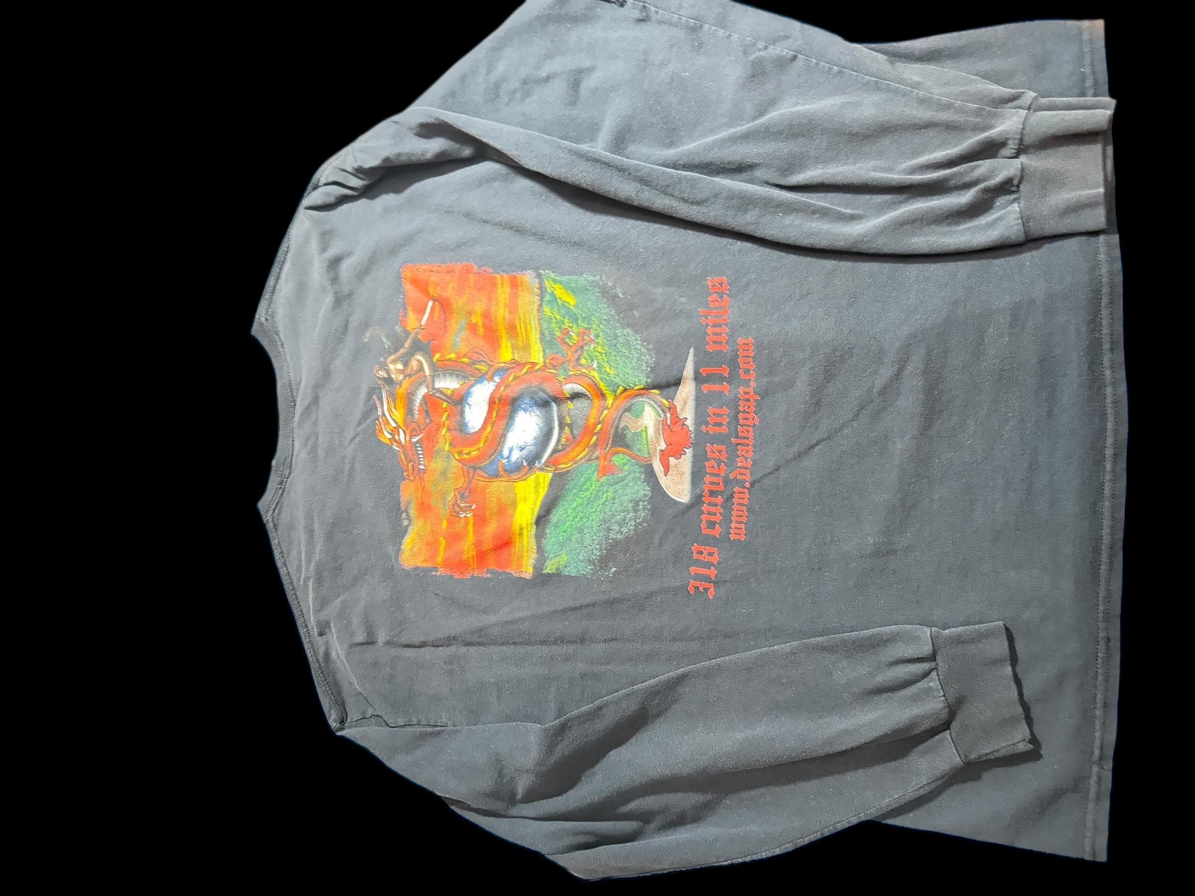 Vintage Tail of the Dragon Deals Gap Long Sleeve Shirt | Biker Dragon Tee - Thumbnail 2